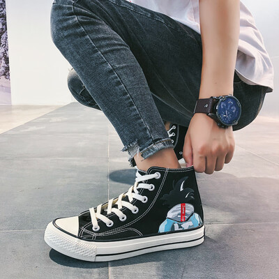 

Summer high canvas mens shoes casual trend Joker white shoes autumn white shoes tide shoes