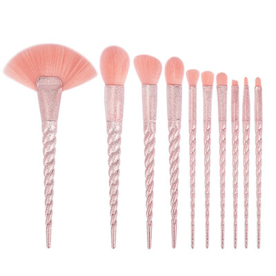 

New Pink 10Pcs Makeup Brushes Set Powder Foundation Eye Shadow Blush Blending Cosmetics Beauty Make Up Brush Tool Kits Hot Sale