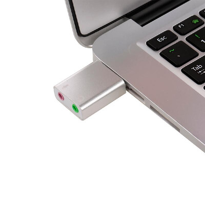 

Aluminum alloy USB External Stereo Sound Adapter USB Audio Sound Card Virtual 71 Microphone Converter with 35mm Jack for Mac OSX