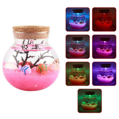 

Greensen Colorful LED Underwater Night Lamp Microlandscape Wishing Bottle Table Decor DIY Gifts