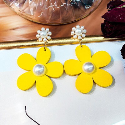 

EK115 Korean Style Fashion Wood Drop Earrings for Women Brincos Dangle Earring Retro Geometric Jewelry Statement Party Gifts