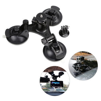 

Sports Camera Triple Suction Cup Mount Sucker for GroPro Hero 5433 for Xiaomi Yi with Tripod Mount Adapter Action Camera Mount