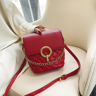 

Bucket bag female wild new Korean version of the rhombic shoulder Messenger bag chain small fresh leisure bag