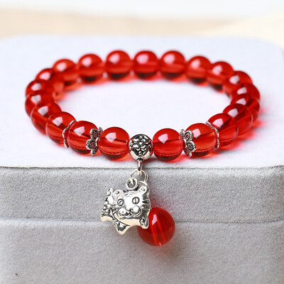 

Garnet red crystal bracelet female fashion bracelet jewelry