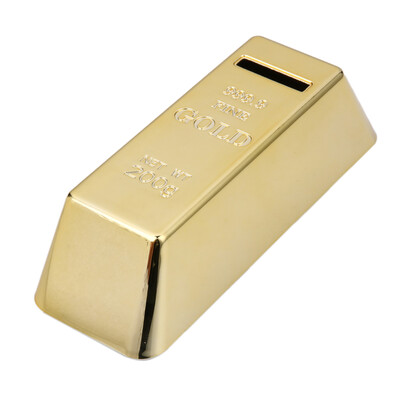 

Gold Bullion Bar Piggy Bank Brick Coin Bank Saving Money Box