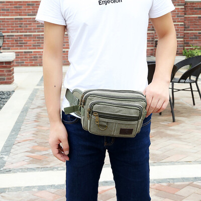

Mens pockets sports chest bag shoulder outdoor leisure canvas multi-function backpack Messenger bag