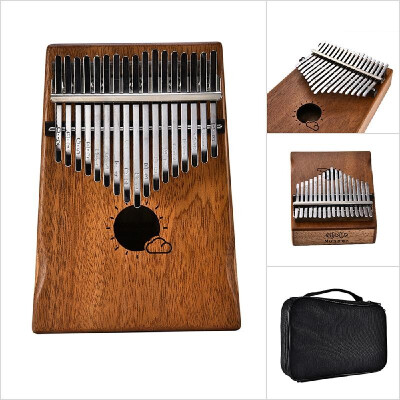 

Muspor 17 Key Kalimba Mbira African Mahogany Thumb Piano Finger Musical Instrument with Bag