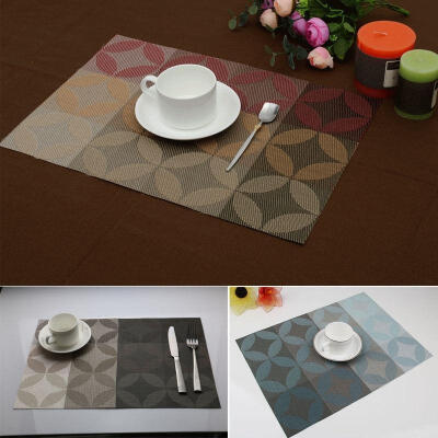 

1 Pcs Vinyl Dining Table Place Mats Placemats Pad Weave Woven Effect Modern