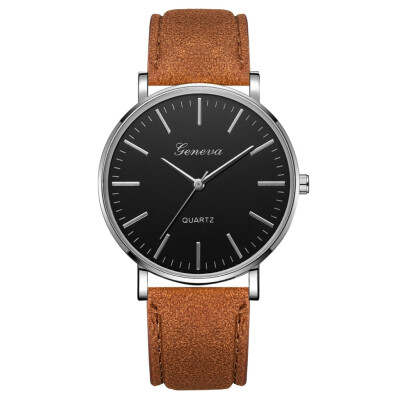 

Gobestart Fashion Simple Casual Mens Watch Business Leather With Strap Mens Watch