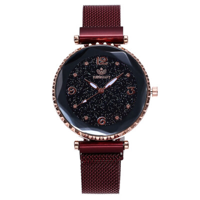 

RM Fashion Magnetic buckle Dazzling women Mesh Belt Watch ladies Quartz Analog