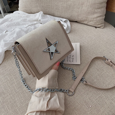 

Retro frosted small square bag fashion chain womens bag 2019 new bag Korean version of Joker chic shoulder Messenger bag