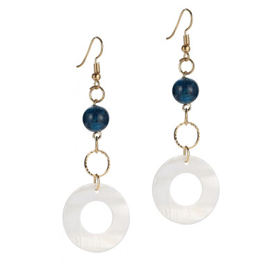 

Fashion Simple Bead Round Shell Drop Earrings