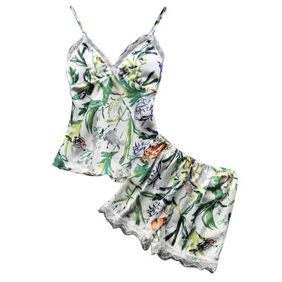 

Toponeto Womens Sexy Satin Sling Sleepwear Lingerie Lace Print Nightwear Underwear Set