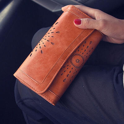 

Fashion Women Leather Bifold Wallet Clutch Card Holders Purse Lady Long Handbag