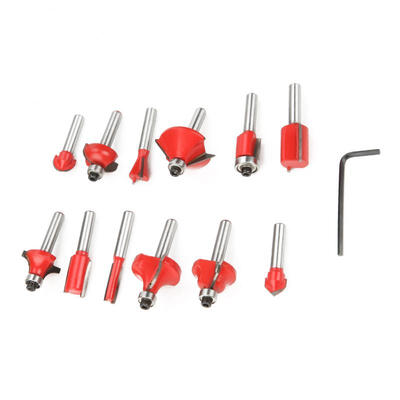 

Greensen 12Pcs Shank Carbon Steel Woodworking Tool Cutter Router Bit Set with Box 14