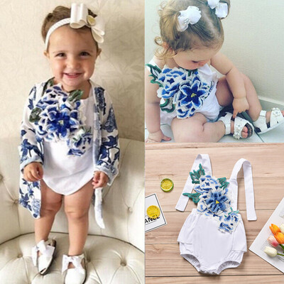 

Infant Baby Girl Kid Backless Floral Embroidery Romper Bodysuit Sunsuit Outfits