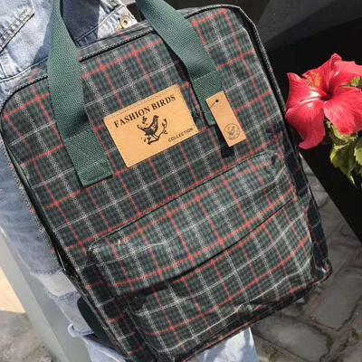

Plaid Backpack Casual Travel Bag With Light Weight Large Capacity For Women - 14 Inches