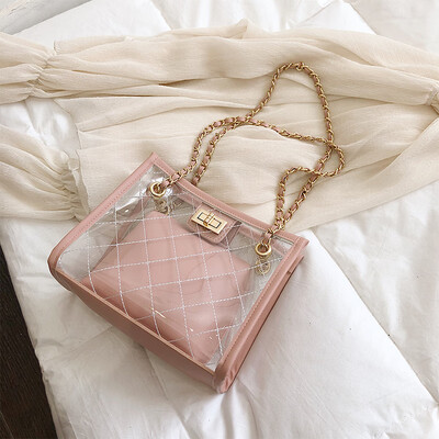 

Summer new bag female 2019 new small fresh Korean version of the wild jelly package fashion chain shoulder transparent bag