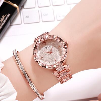 

Shiny Quartz Ladys Watches Elegant Rose Gold Women Wrist Watch Brand Luxury Relogio Feminino Reloj Mujer Female Clock New 2019