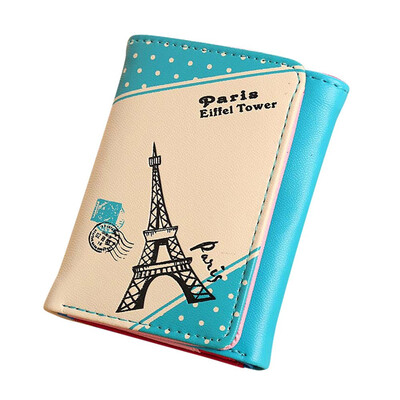

Wallet Women Paris Eiffel Tower Hasp Coin Purse Short Leather Wallet Card Holders Handbag Wallet For Credit Cards
