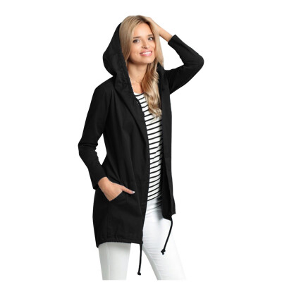 

Toponeto Fashion Women Autumn Casual Solid Full Sleeve Waterproof Pocket Hooded Coat