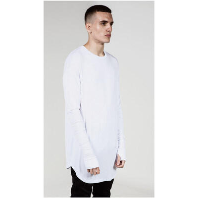 

Men Long Gloves Sleeve Cotton T Shirt Loose Hip Hop Streetwear Trendy Pullover Shirts