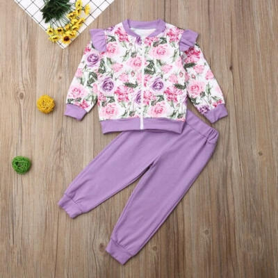 

Newborn Toddler Clothing Baby Girls Boys Clothes Coat T-shirt TopsFloral Pants Outfits Set Flower Print Clothing Set
