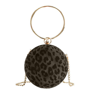 

Women Circle Handbag Round Chain Crossbody Bag Casual Leopard Shoulder Bags