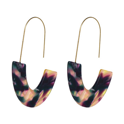 

JURAN Fashion Multicolored Resin Geometric Pendant Dangle Drop Earring For Women Acrylic Statement Earrings Party Jewelry Brinco