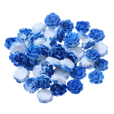 

50pcsLot 13mm Resin Rose Flower Charms Flat Bottom for DIY Handmade Decor