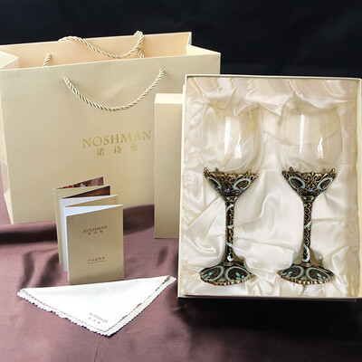 

A pair of vintage red wine goblets for home use