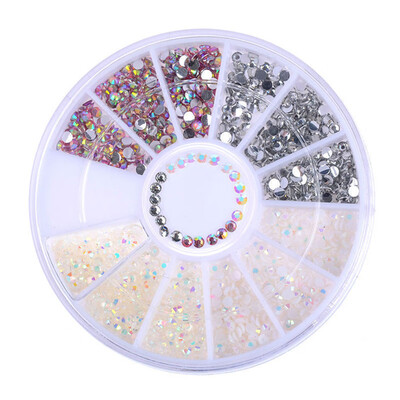 

Toponeto 3D Acrylic Nail Art Tips Decoration Flat Back Glitter Rhinestones Pearls Beads