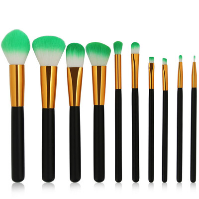 

〖Follure〗10PCS1Set Cosmetic Makeup Brush Brushes Set Foundation Powder Eyeshadow BK