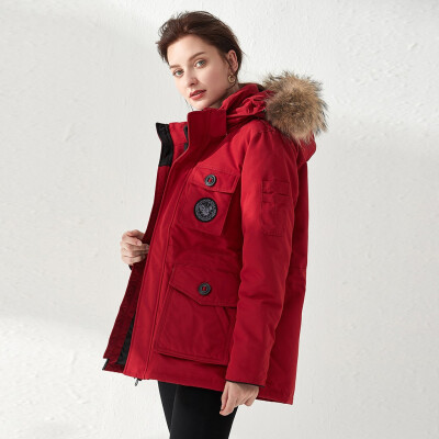 

Roseonmyhand Women Winter Large Size Long Casual Down Jacket Faux Collar Loose Thick Coat