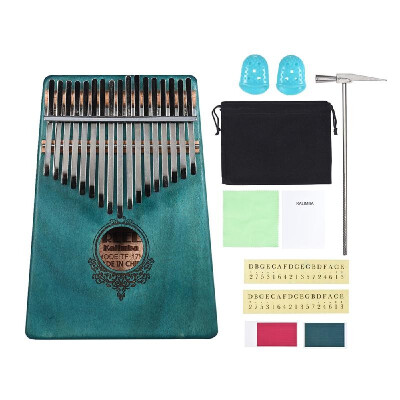 

17-key Kalimba Portable Thumb Piano Mbira Mahogany Wood with Carry Bag Stickers Tuning Hammer Cleaning Cloth Finger Stall Musical