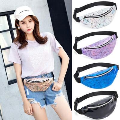

Women Travel Waist Fanny Pack Money Belt Wallet Glitter Multicolor Bum Bag Pouch