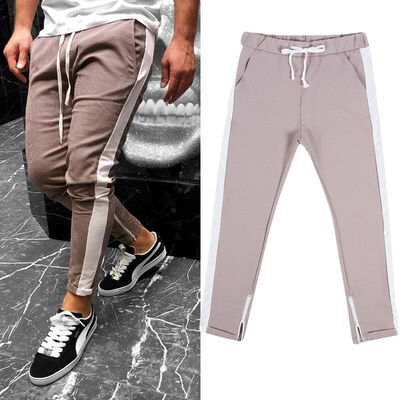 

Mens Tracksuit Bottoms Skinny Jogging Joggers Sweat Pants PlaidChecks Trousers