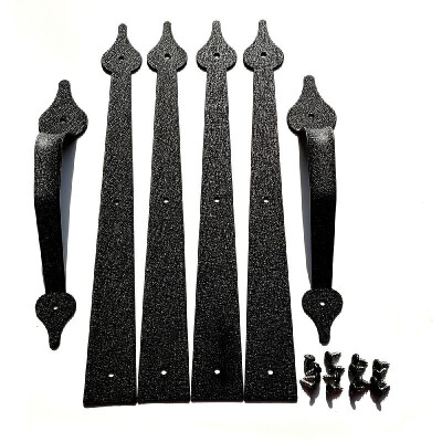 

Decorative Garage Door Hinges Handles Hardware Kit Color Black