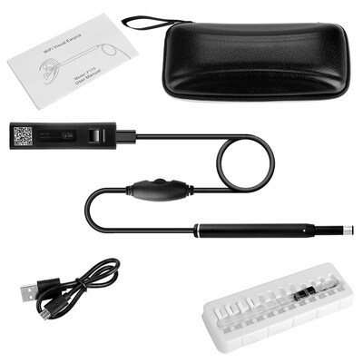 

Wireless Otoscope WiFi Endoscope Camera 55mm HD 720P Lens Visual Ear Cleaning Earpick with 6 Adjustable LED Lights for IOS Androi