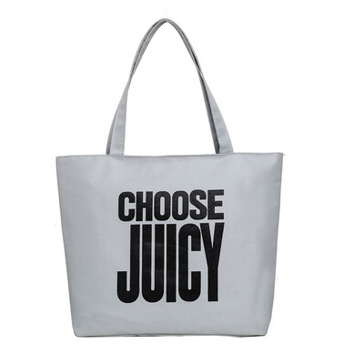 

Tailored Fashion Women Letter Canvas Candy Color Shoulder Bag Zipper Handle Bags