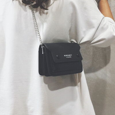 

Womens bag 2019 new tide wild texture frosted chain bag fashion shoulder bag ins foreign gas popular Messenger bag