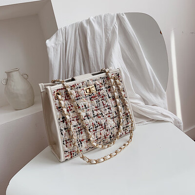 

Advanced foreign gas bag summer chic texture chain bag new 2019 hair bag single shoulder bag oblique satchel bag