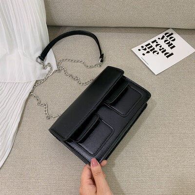 

Fashion temperament chain bag 2019 new simple small fresh shoulder bag female casual wild Messenger small square bag