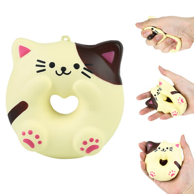 

Siaonvr Lovely Cat Doughnut Cream Scented Slow Rising Stress Adorable Toys
