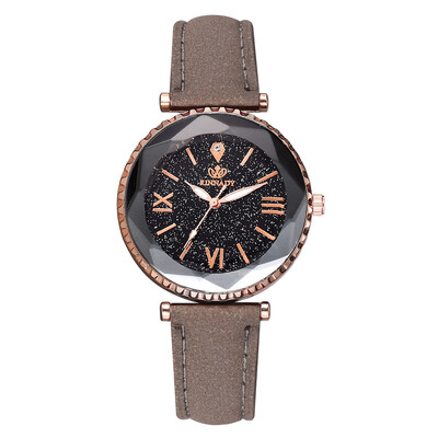 

Star watch high quality PU leather trend quartz watch Korean version of the new fashion Roman digital watch