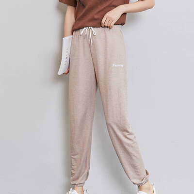 

Ladies Girls Sports Pants Ankle Banded Trousers Loose Tie Up Breathable Elastic