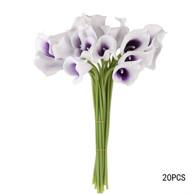 

20pcs Calla Bridal Wedding Bouquet Latex Real Feeling Flower Purple