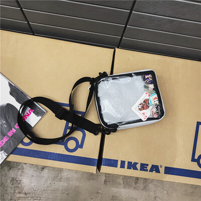

Ins small bag canvas bag lady canvas bag lady inclined to carry the Korean version of chic single shoulder bag for college stud