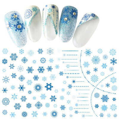 

Christmas Nail Sticker Watermark art decoration slider Manicure Sticker Big Full Snowflake Watermark Beauty Health Nail Art Tool