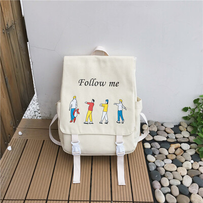 

Ins schoolbag female Korean version high school backpack college students simple antique fashion Canvas Shoulder Bag